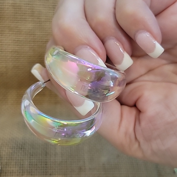 Zara Other - Holograph Bubble Hoop Earrings
